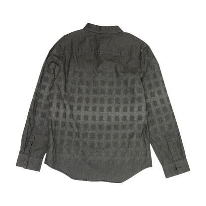 Gray Abstract Long Sleeve Button Down