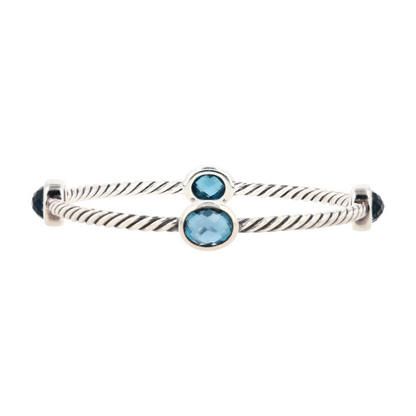 Sterling Silver Topaz Bangle Bracelet