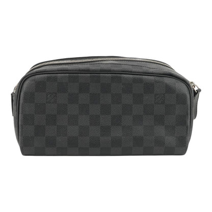 Dopp Kit Toilet Pouch in Damier Graphite Canvas