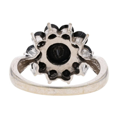 2 1/2 Ct 10K White Gold Round Black Diamond Cluster Cocktail Ring