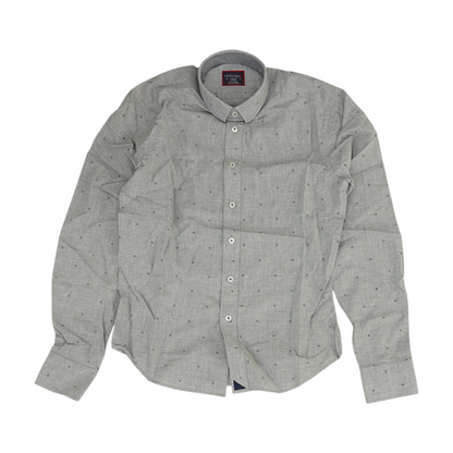 Fonbel Gray Floral Long Sleeve Button Down
