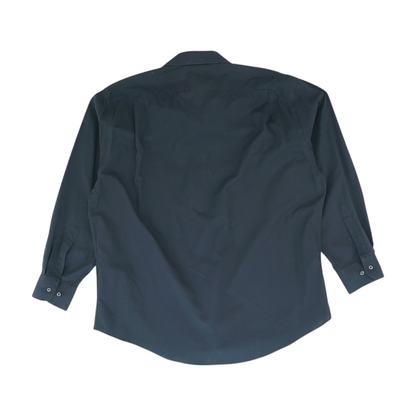 Black Solid Long Sleeve Button Down