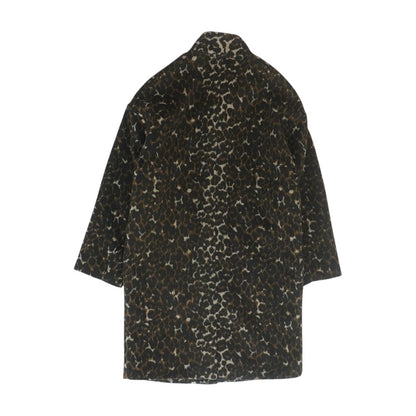 Brown Animal Print Topcoat Coat
