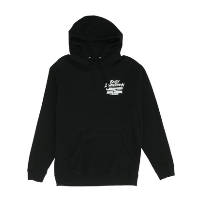 Black Print Hoodie Pullover