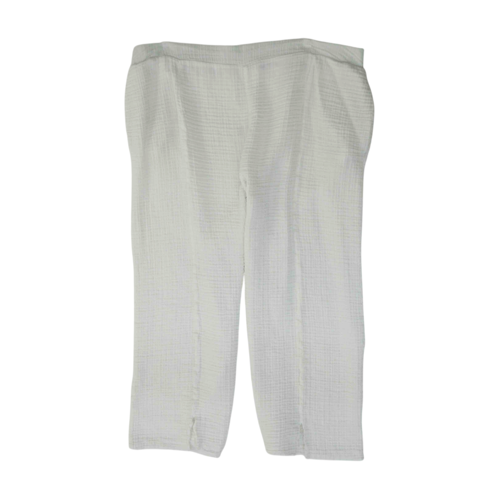 White Plus Size Wide Leg Pants