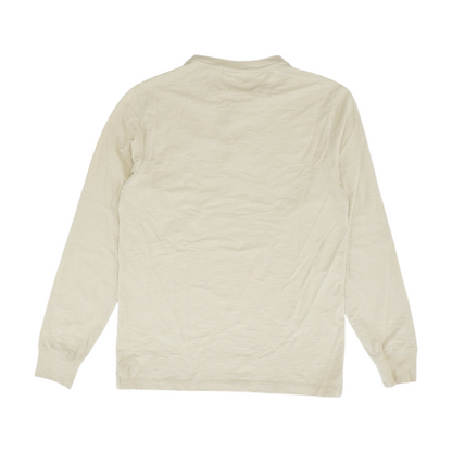 Beige Solid Henley T-Shirt