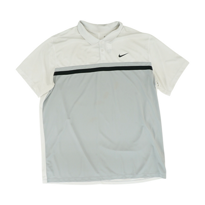 Gray Color Block Short Sleeve Polo