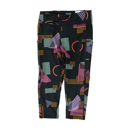 Black Abstract Active Leggings
