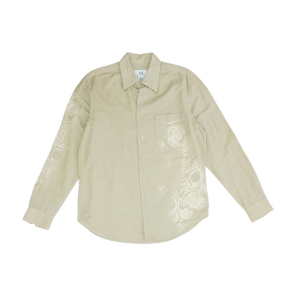 Khaki Solid Long Sleeve Button Down