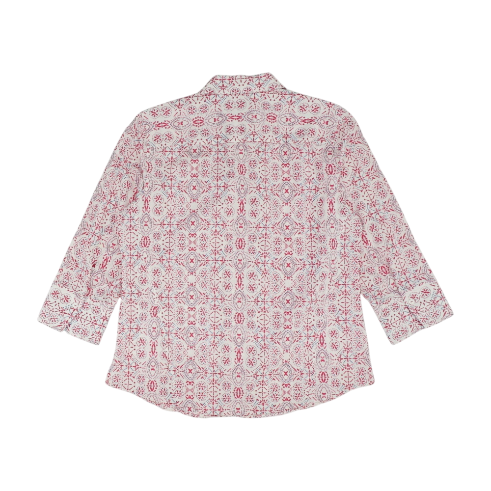 Pink Print Button Down