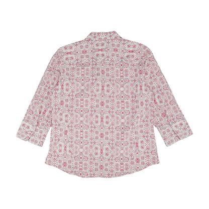 Pink Print Button Down