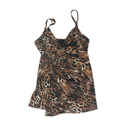 Brown Animal Print One-Piece