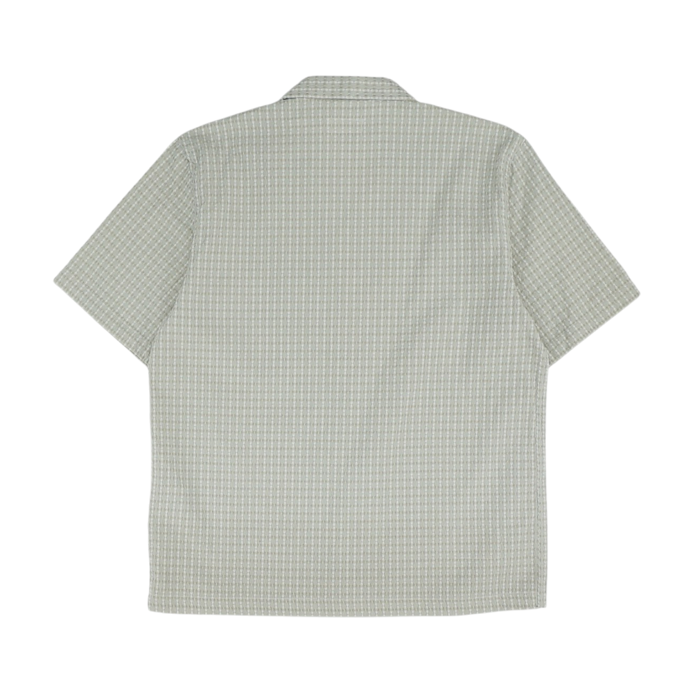 Gray Print Short Sleeve Button Down