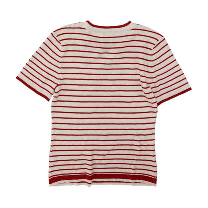 White Striped Pullover Sweater