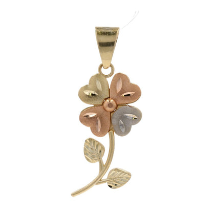 14K Tri Tone Flower Pendant