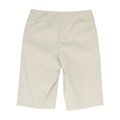 Khaki Solid Capri Pants