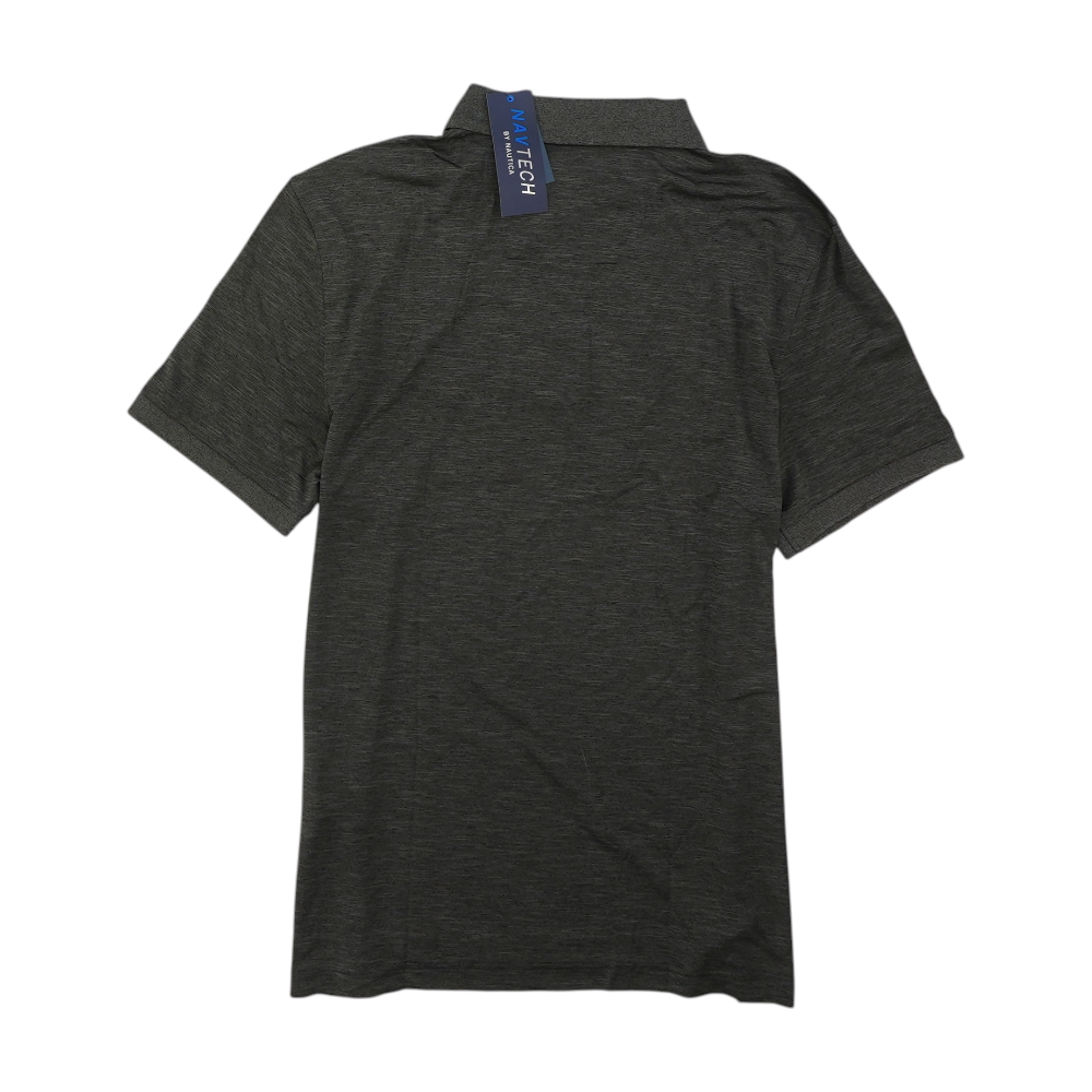 Gray Solid Short Sleeve Polo