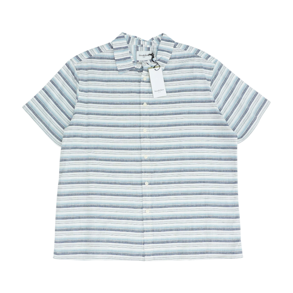 Blue Striped Short Sleeve Button Down