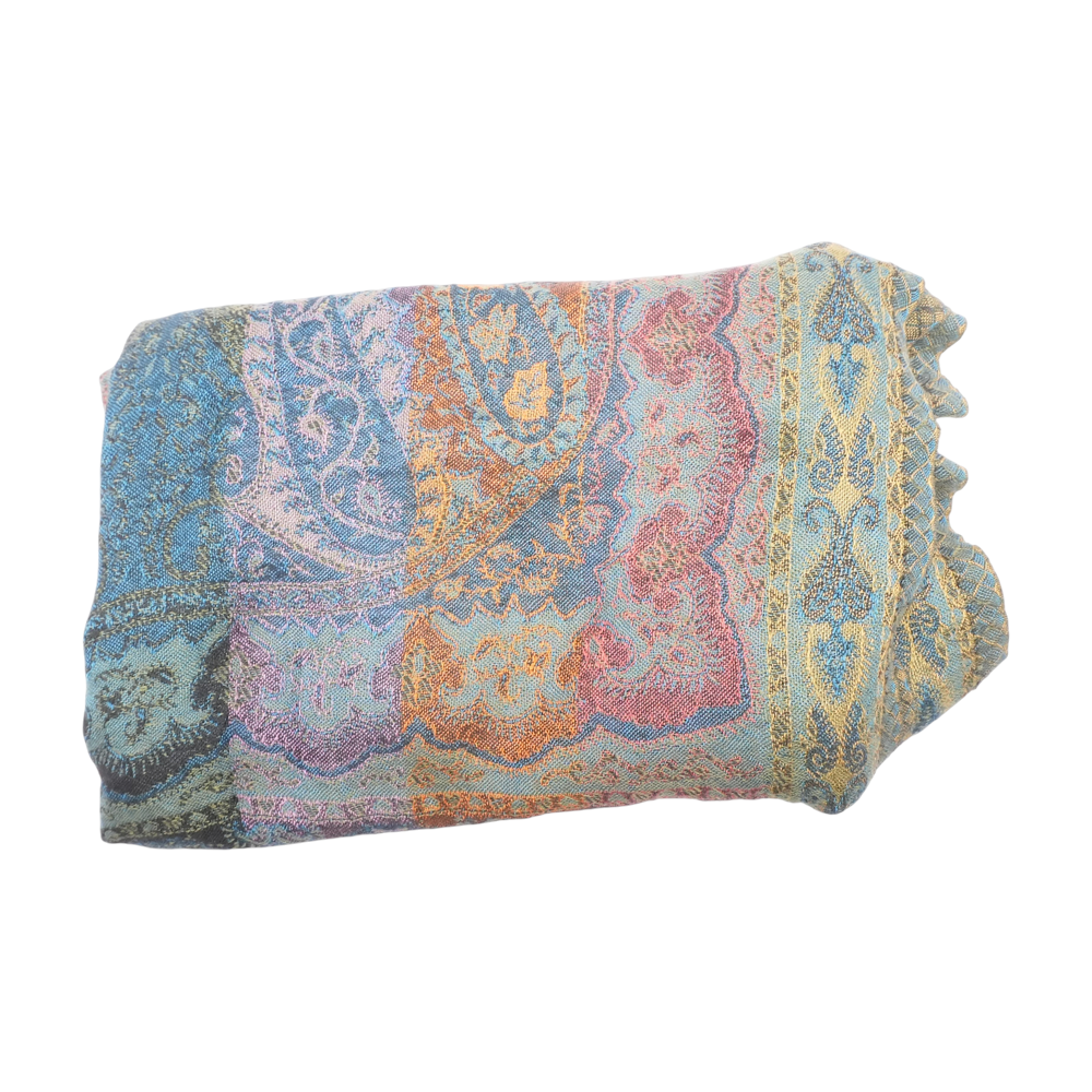 Green Paisley Silk Scarf