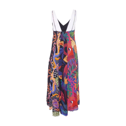 Black Graphic Midi Dress