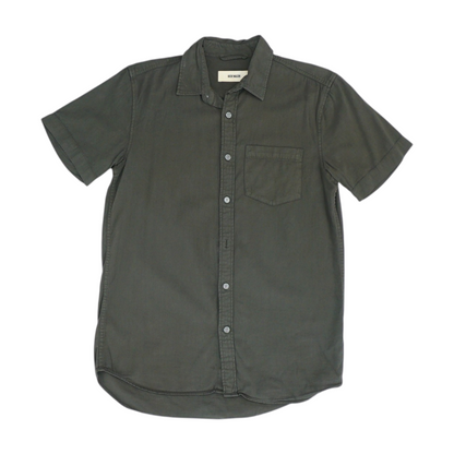 Charcoal Solid Short Sleeve Button Down