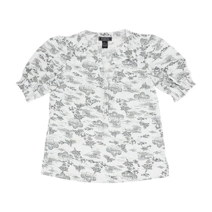 White Graphic Blouse