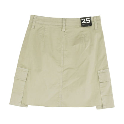 Green Solid Mini Skirt