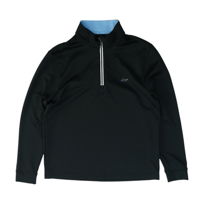 Black Solid 1/4 Zip Pullover