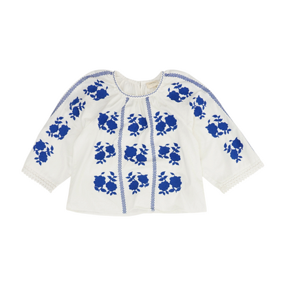 White Floral Blouse