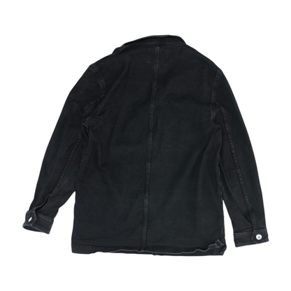 Black Solid Denim Jacket