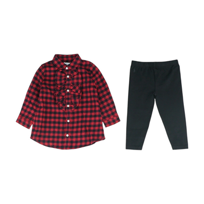 Red Check Long Sleeve Set