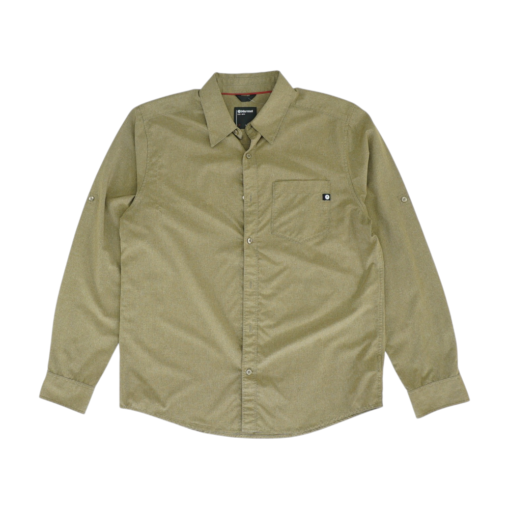 Khaki Solid Long Sleeve Button Down