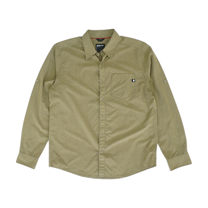 Khaki Solid Long Sleeve Button Down