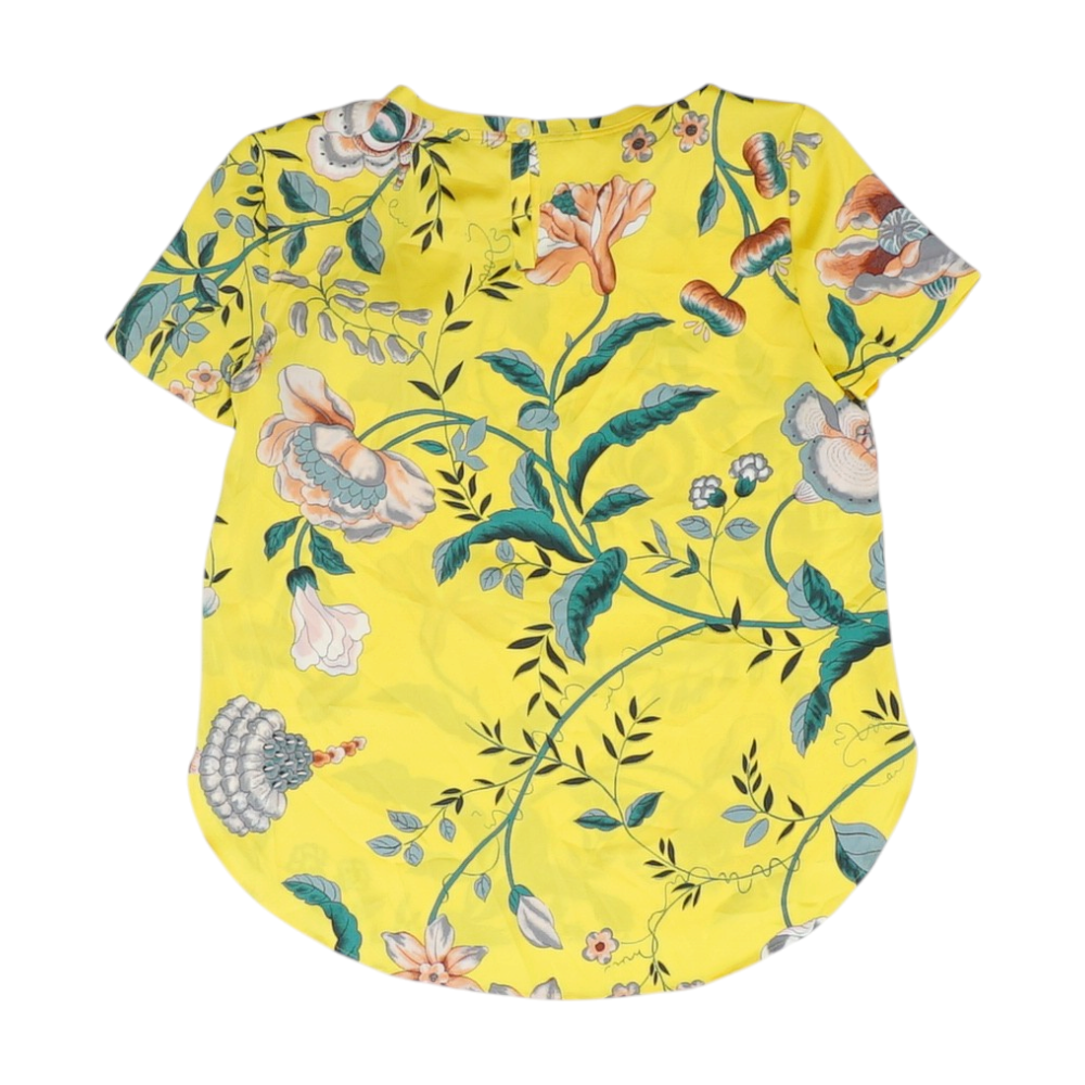 Yellow Petite Floral Blouse
