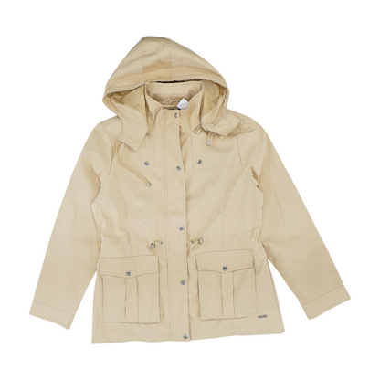 Beige Solid Rain Jacket