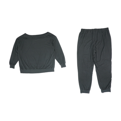 Black Plus Solid Pant Set