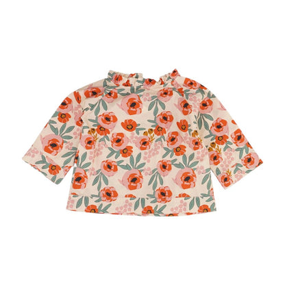 Pink Floral Long Sleeve Blouse