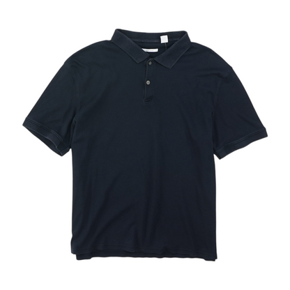 Navy Solid Short Sleeve Polo