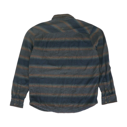 Navy Striped Flannel Button Down