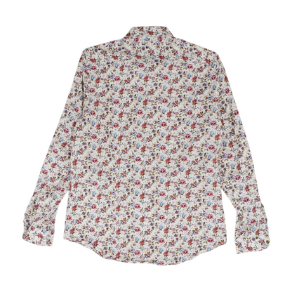White Floral Long Sleeve Button Down