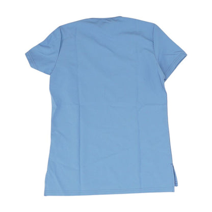 Blue Solid Scrub Top T-Shirt