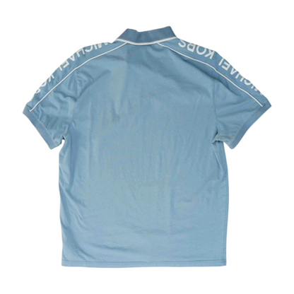 Blue Solid Short Sleeve Polo