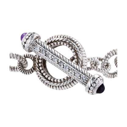 Sterling Silver Onyx Beaded Bracelet