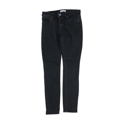Black Solid Skinny Leg Jeans