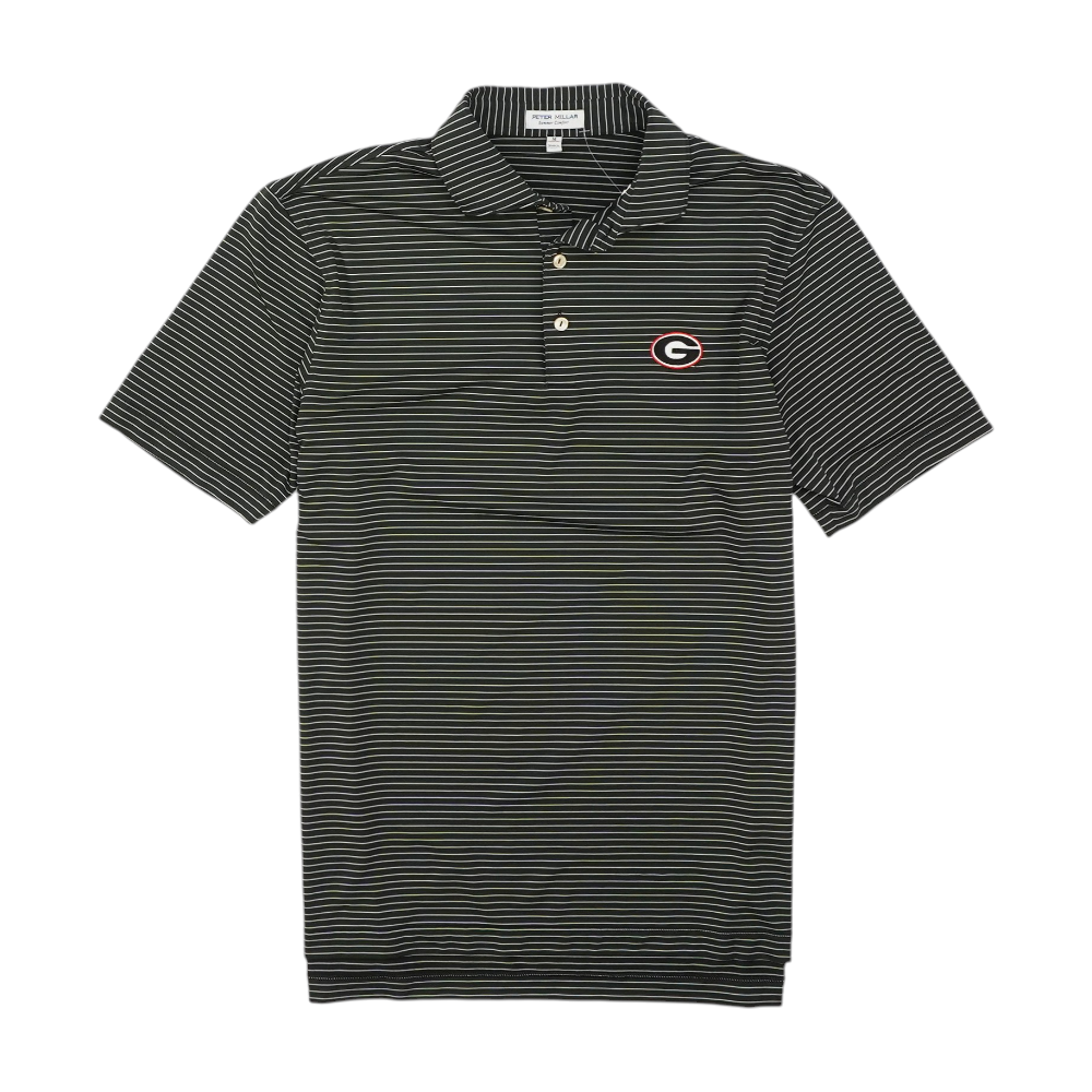 Black Georgia Bulldogs Striped Short Sleeve Polo