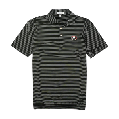Black Georgia Bulldogs Striped Short Sleeve Polo