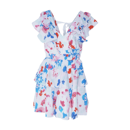 White Floral Mini Dress