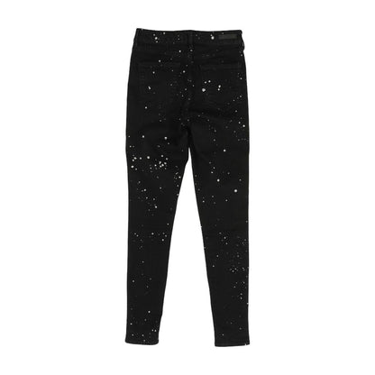 Black Polka Dot High Rise Skinny Leg Jeans
