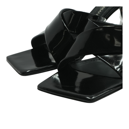 Black Patent Leather 3.5 Mules
