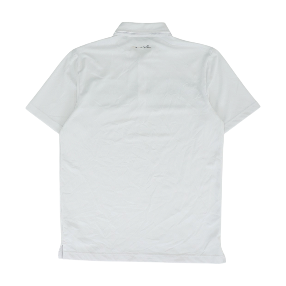 White Color Block Short Sleeve Polo